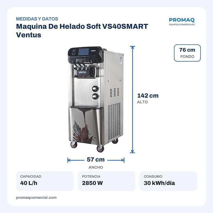 Maquina De Helado Soft VS40SMART Ventus 2