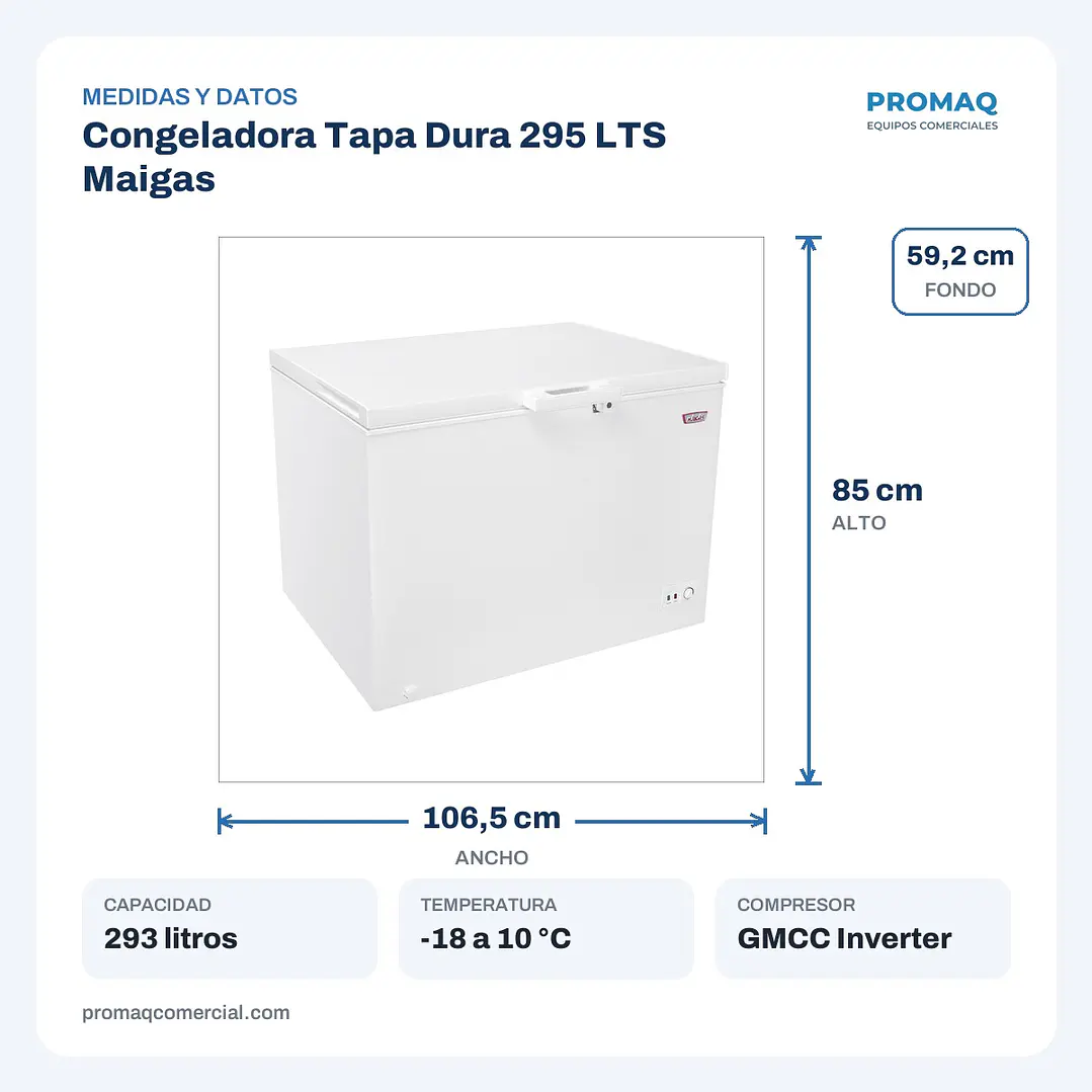 Congeladora Tapa Dura 295 LTS Maigas 2