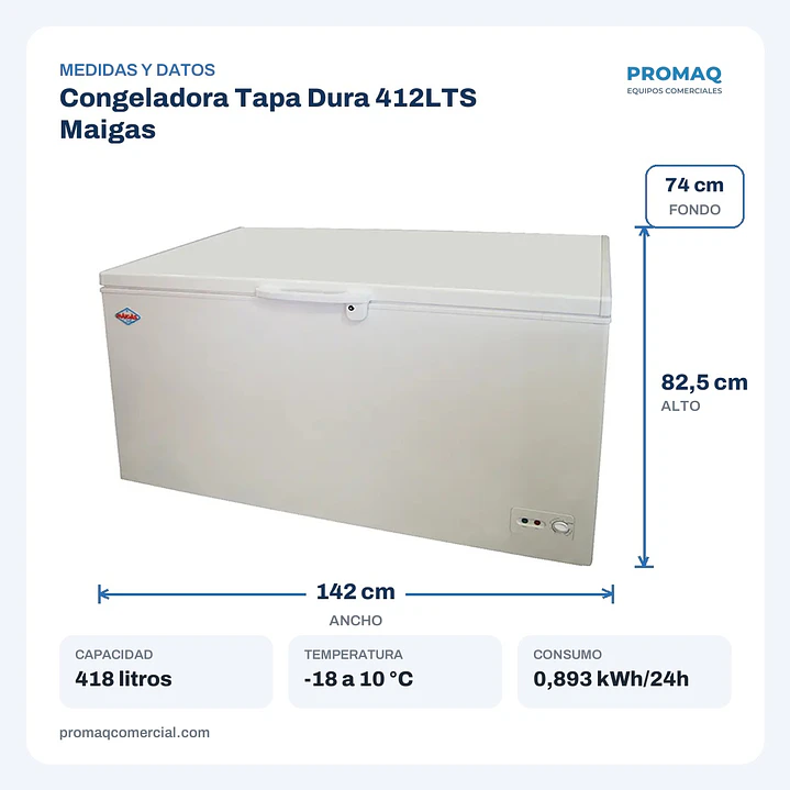 Congeladora Tapa Dura 412LTS Maigas 2