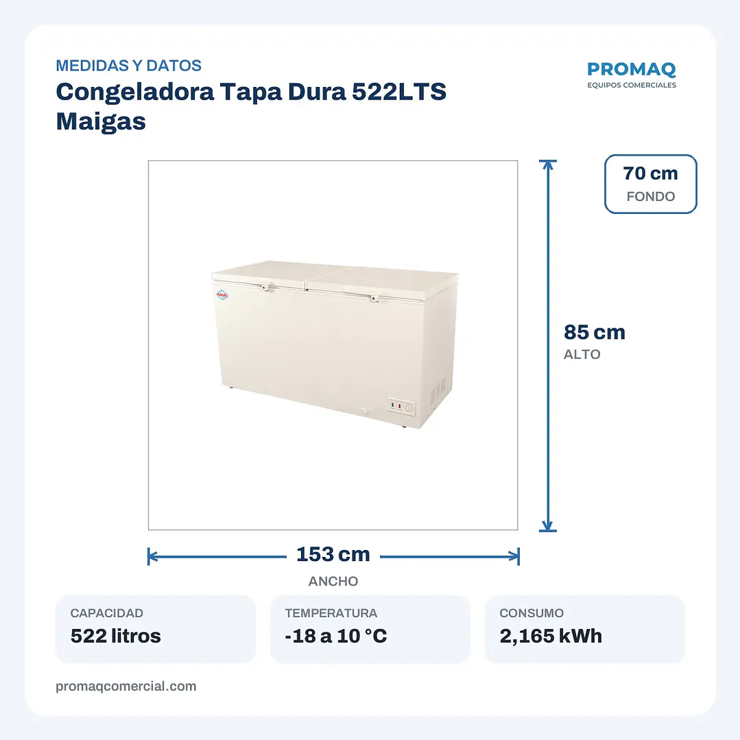 Congeladora Tapa Dura 522LTS Maigas 2