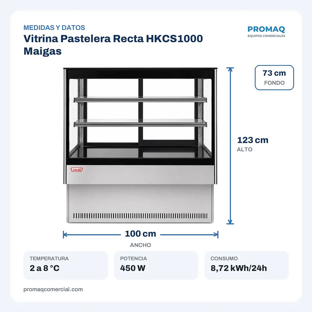 Vitrina Pastelera Recta HKCS1000 Maigas 2