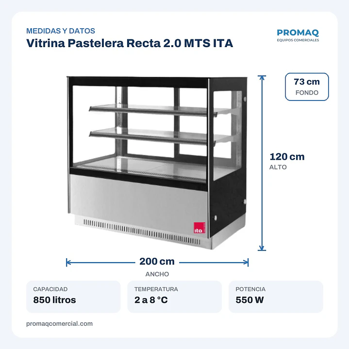 Vitrina Pastelera Recta 2.0 MTS ITA 2