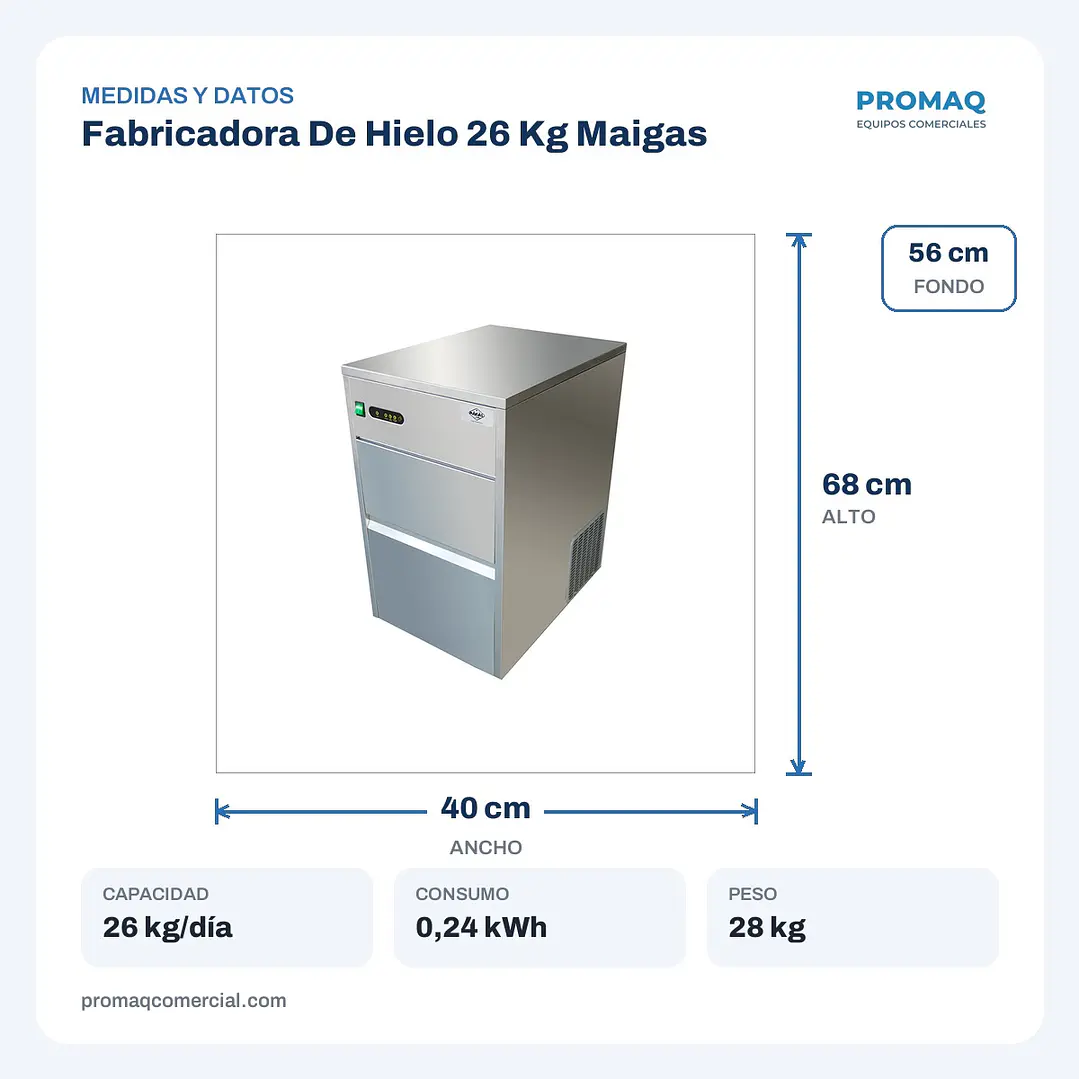 Fabricadora De Hielo 26 Kg Maigas 2