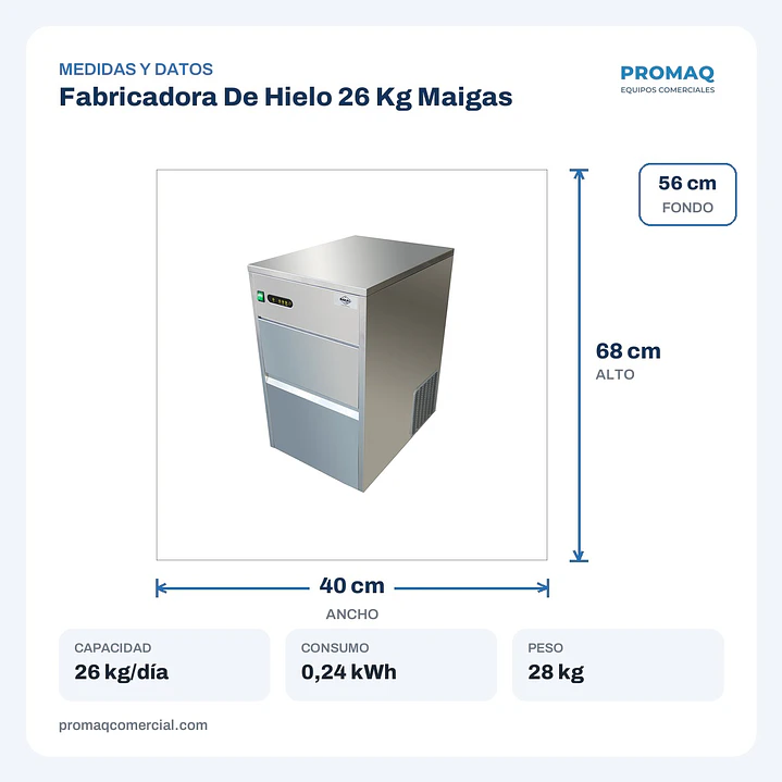 Fabricadora De Hielo 26 Kg Maigas 2