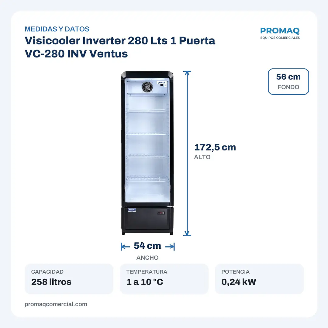Visicooler Inverter 280 Lts 1 Puerta VC-280 INV Ventus 2