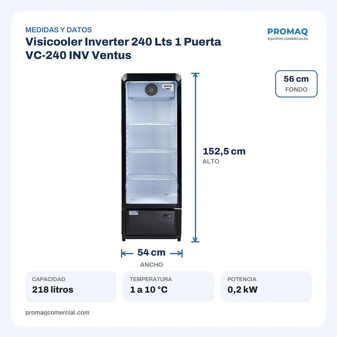 Visicooler Inverter 240 Lts 1 Puerta VC-240 INV Ventus 2