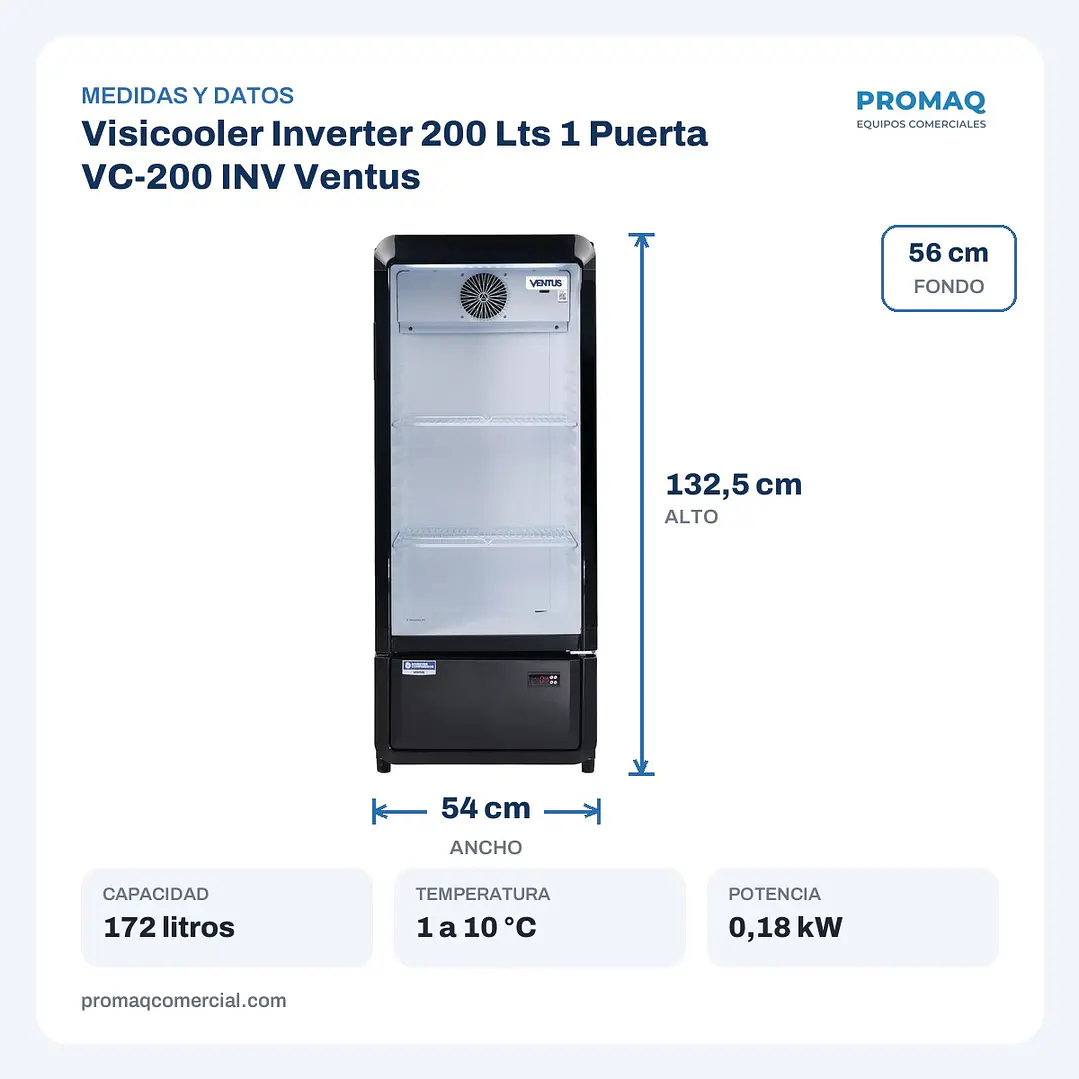 Visicooler Inverter 200 Lts 1 Puerta VC-200 INV Ventus 2