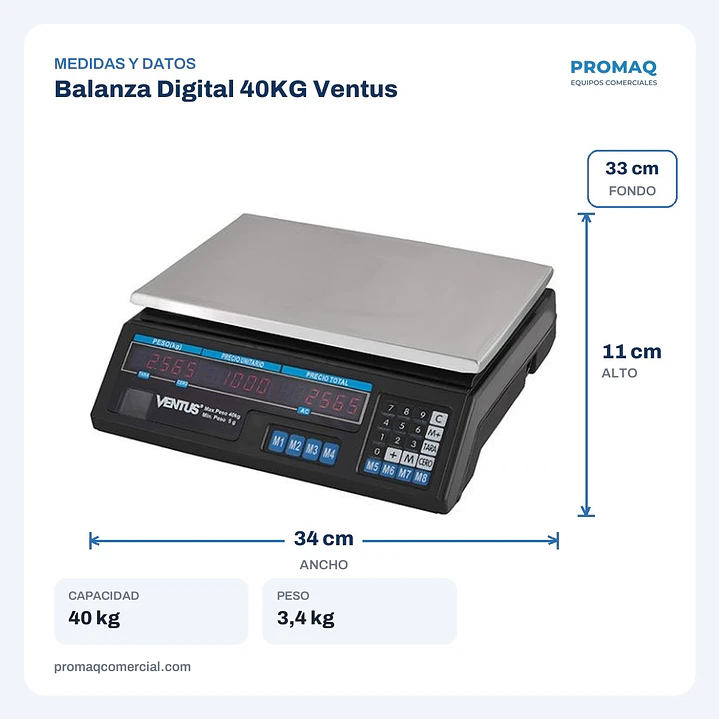 Balanza Digital 40KG Ventus 2
