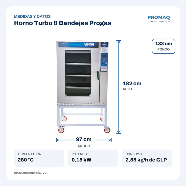 Horno Turbo 8 Bandejas Progas 2