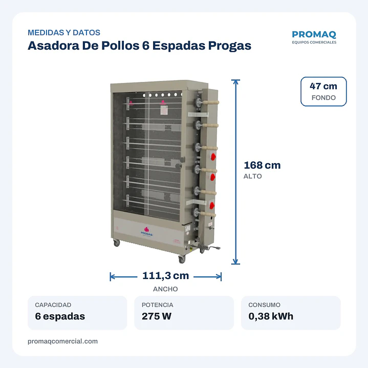 Asadora De Pollos 6 Espadas Progas 2