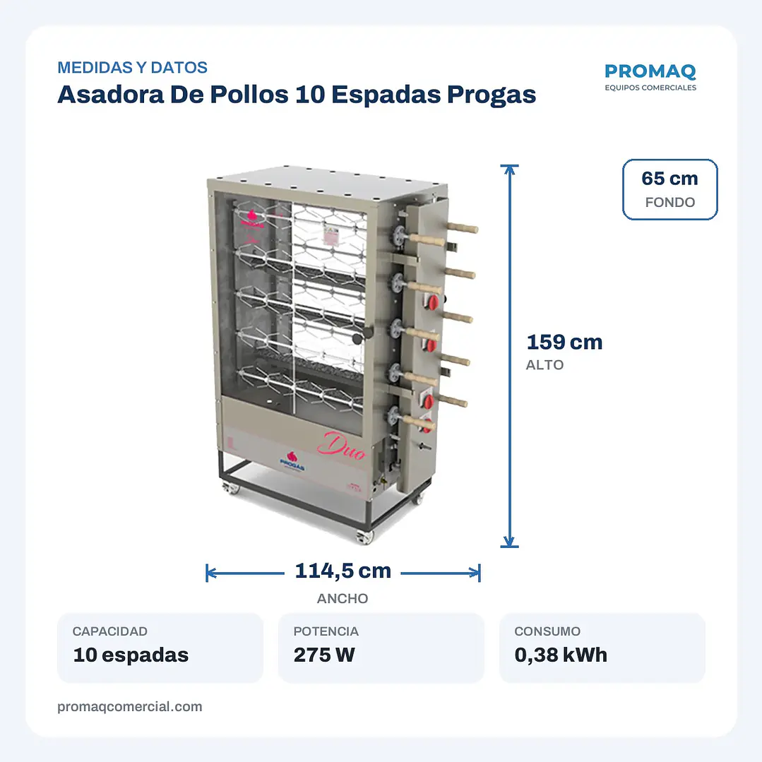 Asadora De Pollos 10 Espadas Progas 2