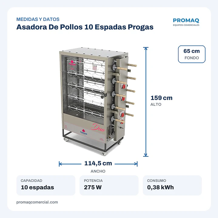 Asadora De Pollos 10 Espadas Progas 2