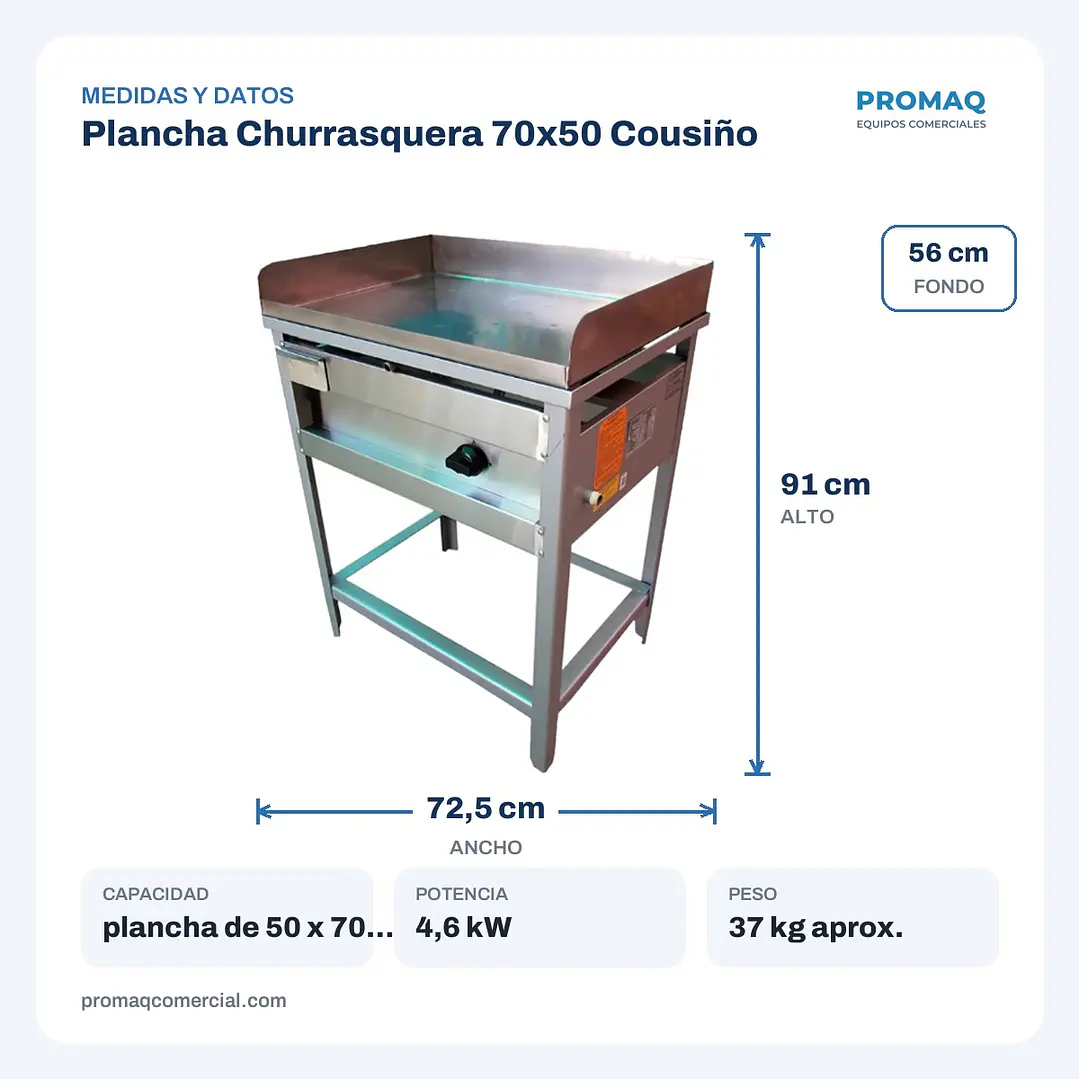 Plancha Churrasquera 70x50 Cousiño 2
