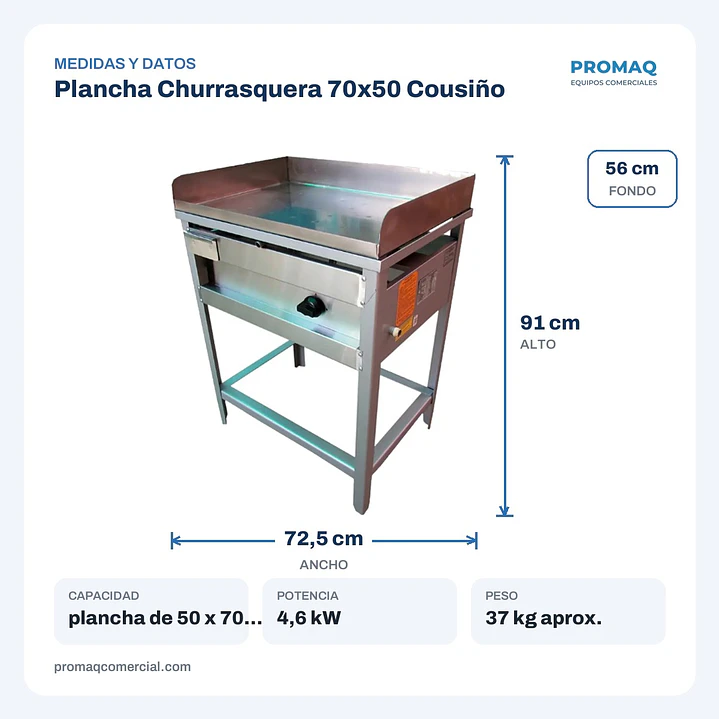 Plancha Churrasquera 70x50 Cousiño 2