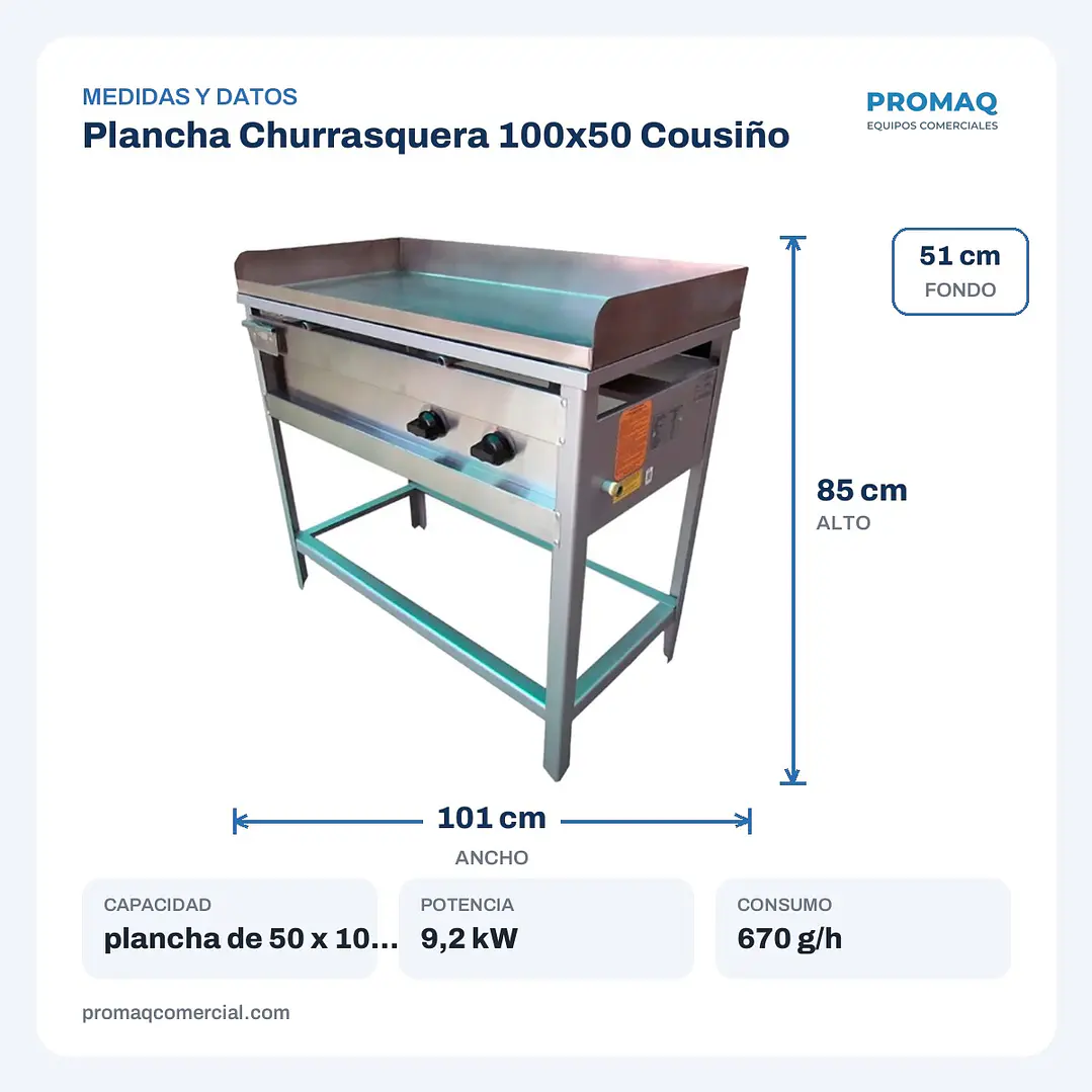 Plancha Churrasquera 100x50 Cousiño 2