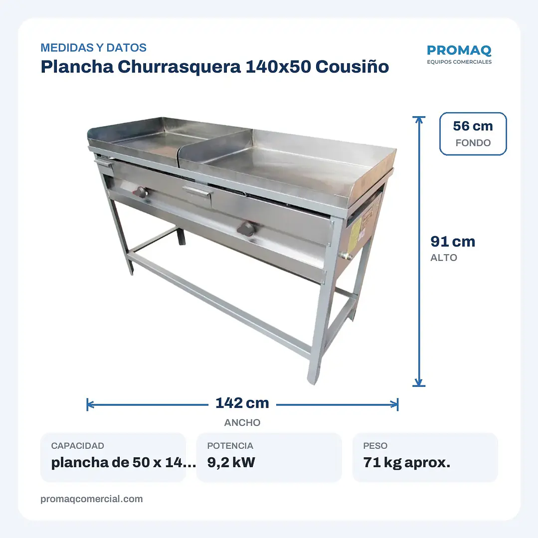 Plancha Churrasquera 140x50 Cousiño 2