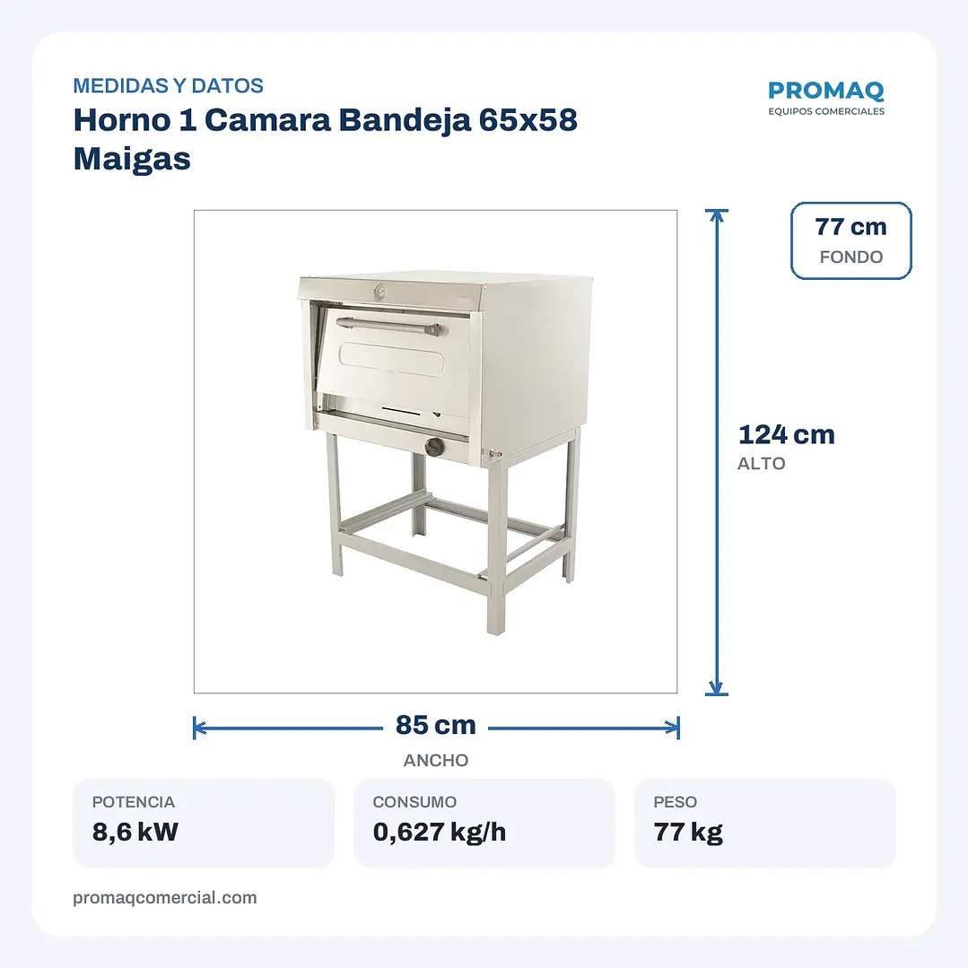 Horno 1 Camara Bandeja 65x58 Maigas 2