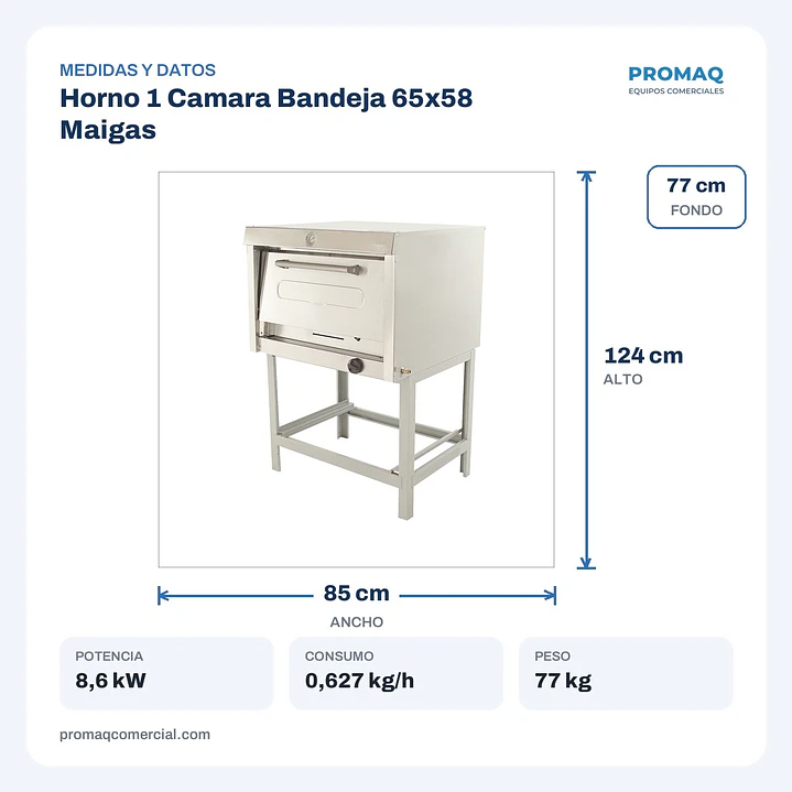 Horno 1 Camara Bandeja 65x58 Maigas 2
