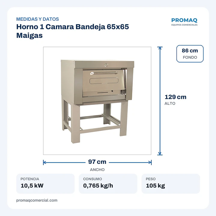 Horno 1 Camara Bandeja 65x65 Maigas 2