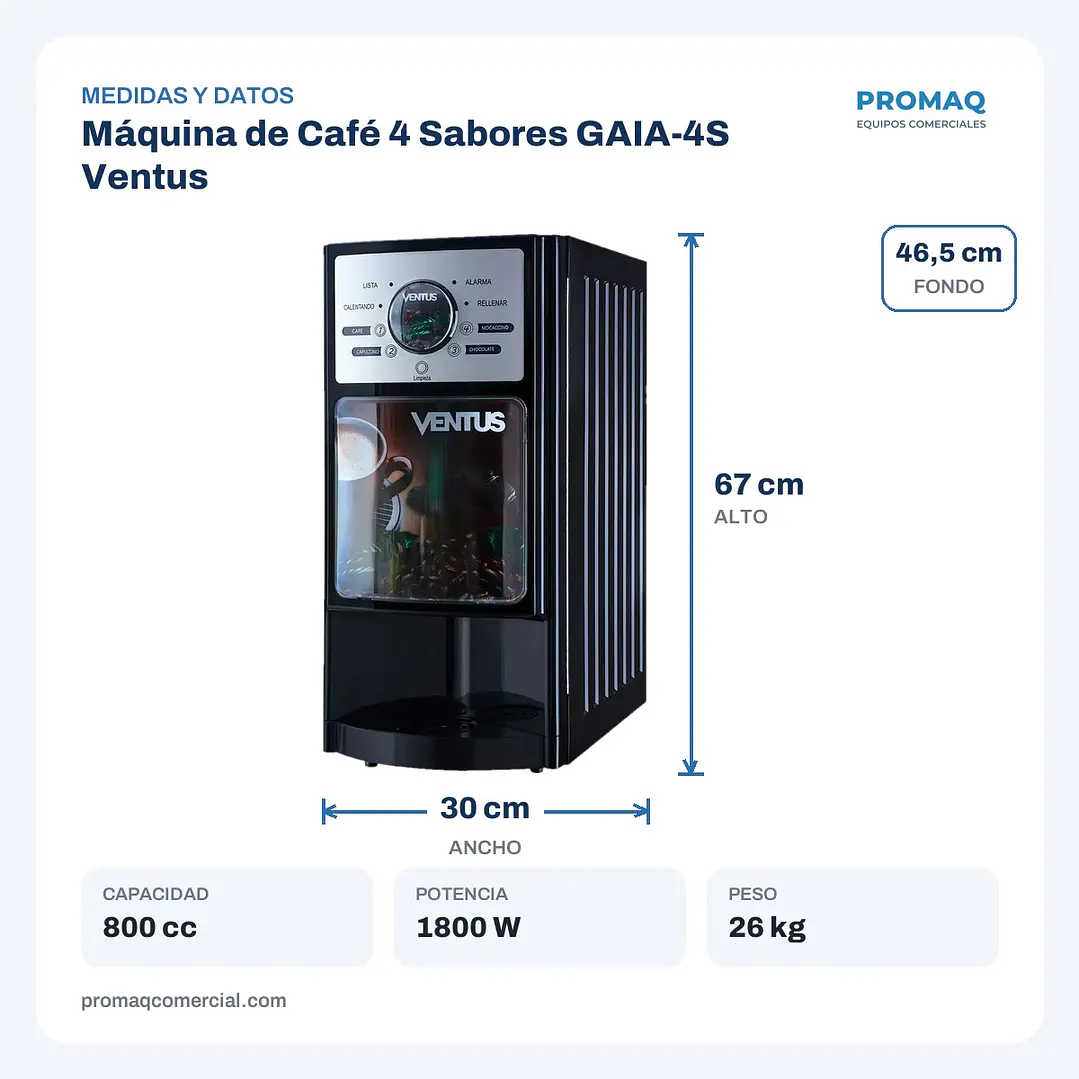 Máquina de Café 4 Sabores GAIA-4S Ventus 2