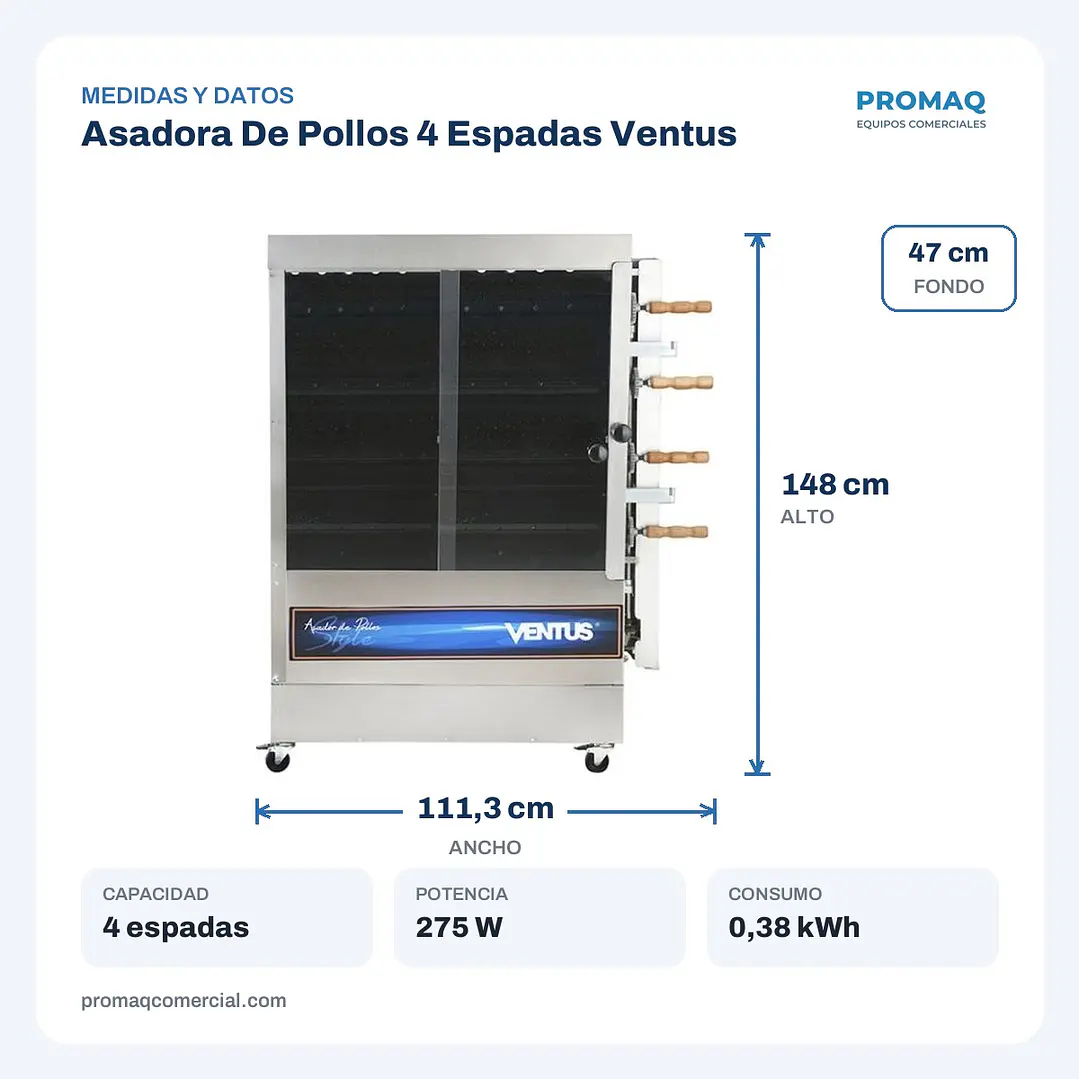 Asadora De Pollos 4 Espadas Ventus  2