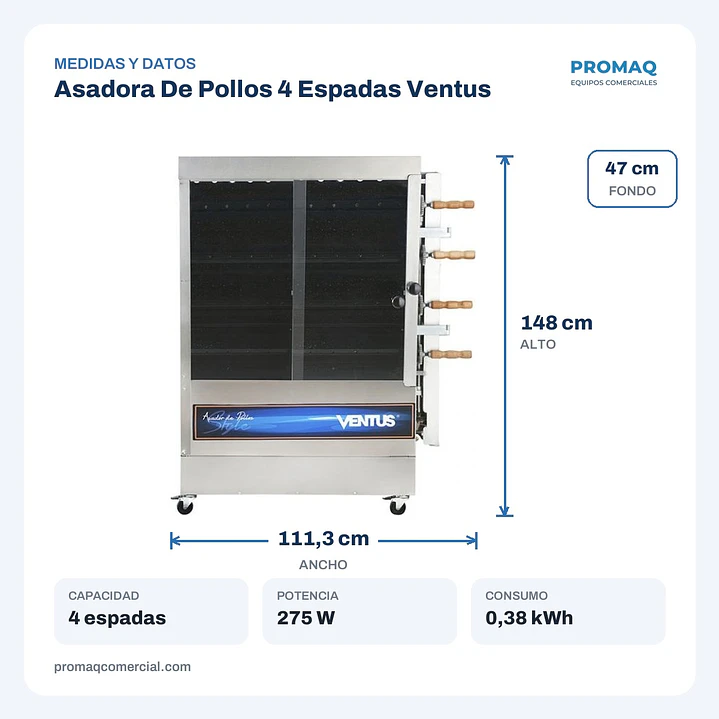 Asadora De Pollos 4 Espadas Ventus  2