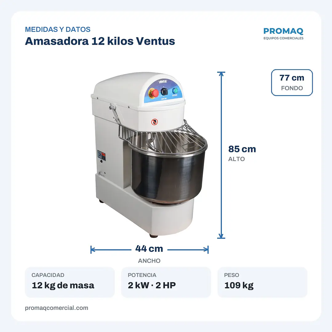 Amasadora 12 kilos Ventus 2