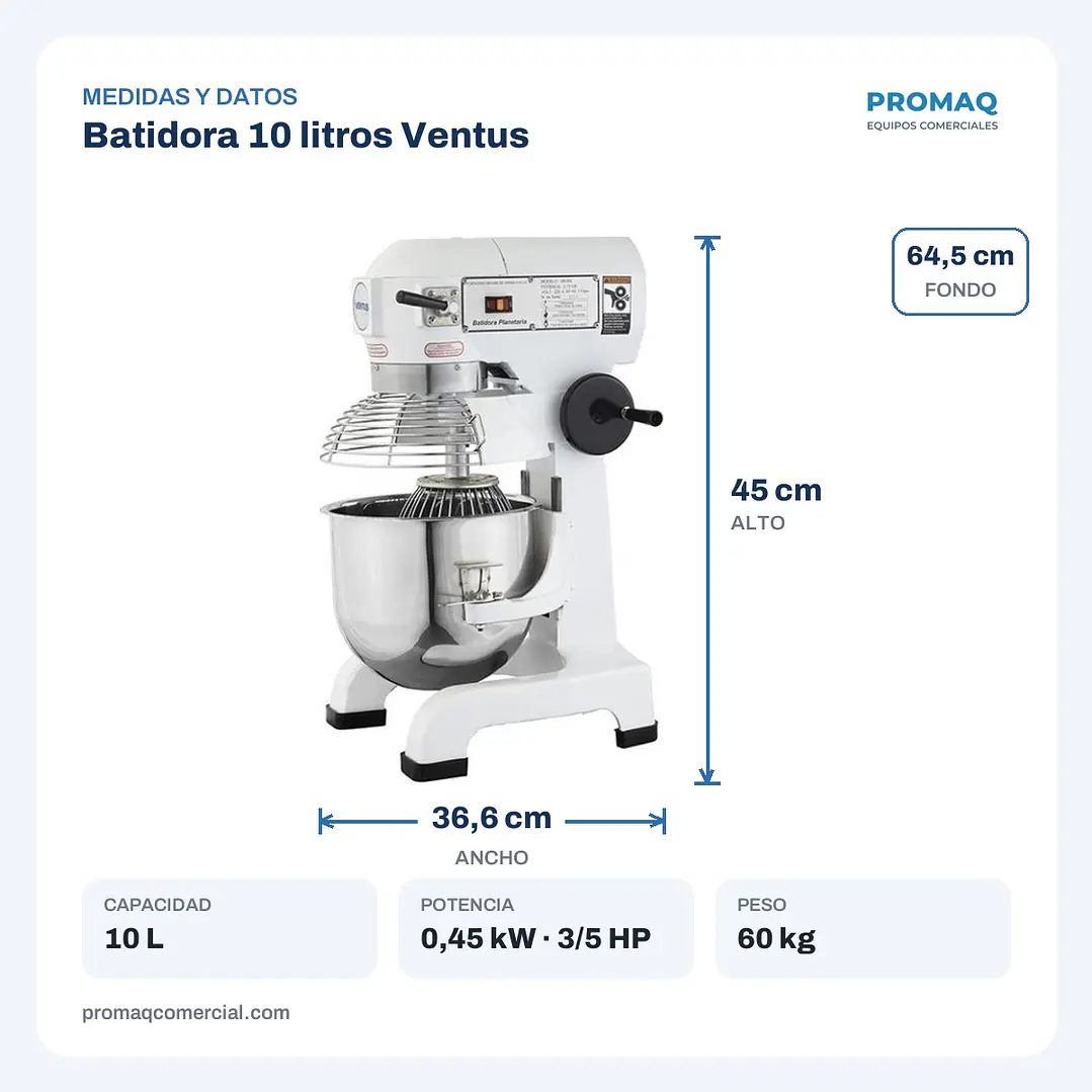 Batidora 10 litros Ventus 2