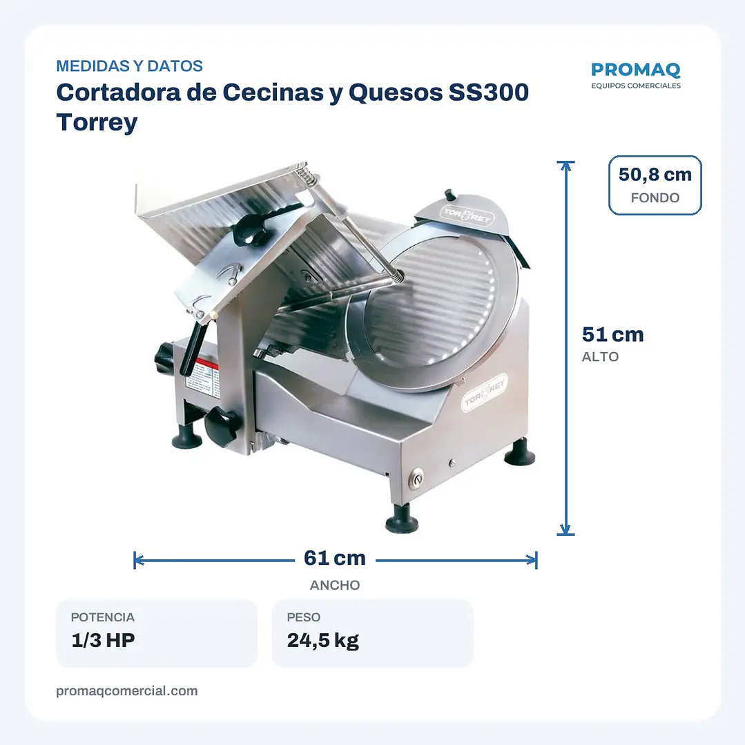 Cortadora de Cecinas y Quesos SS300 Torrey 2