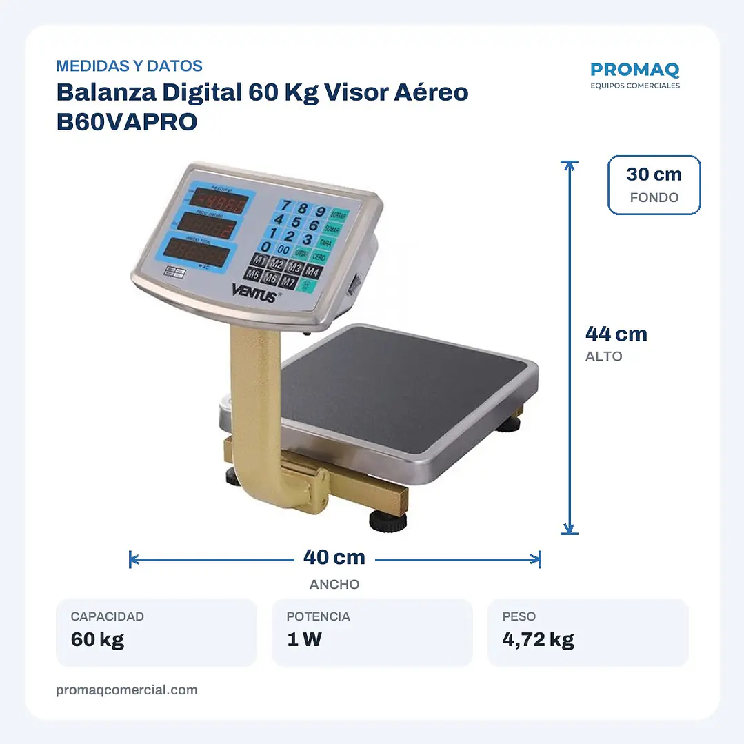 Balanza Digital 60 Kg Visor Aéreo B60VAPRO 2
