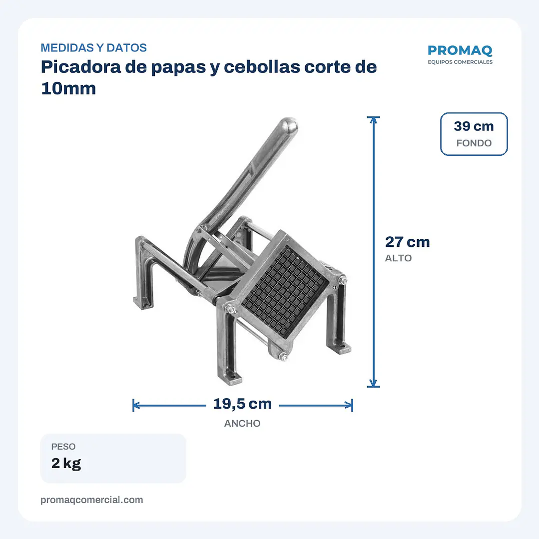Picadora de papas y cebollas corte de 10mm  2