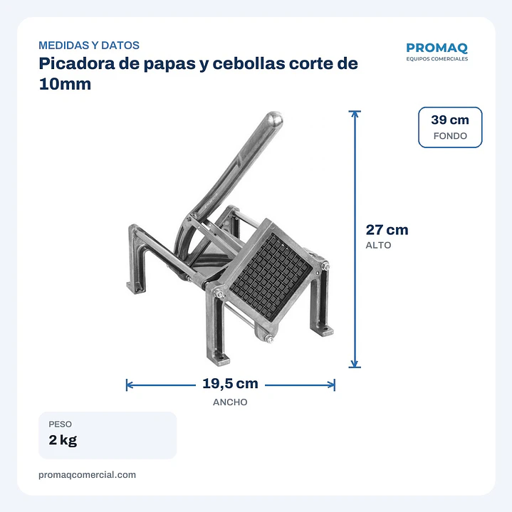 Picadora de papas y cebollas corte de 10mm  2