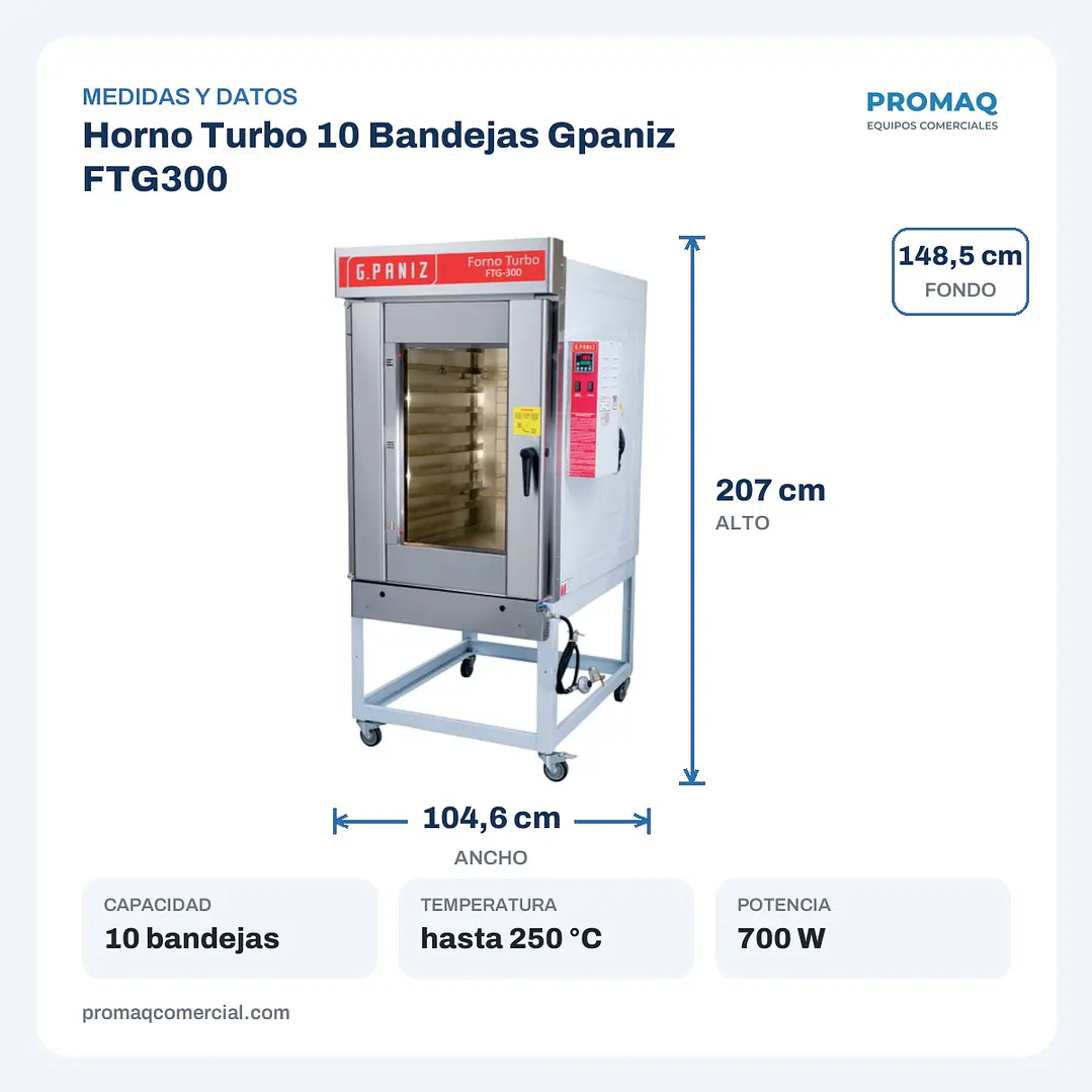 Horno Turbo 10 Bandejas Gpaniz FTG300 2