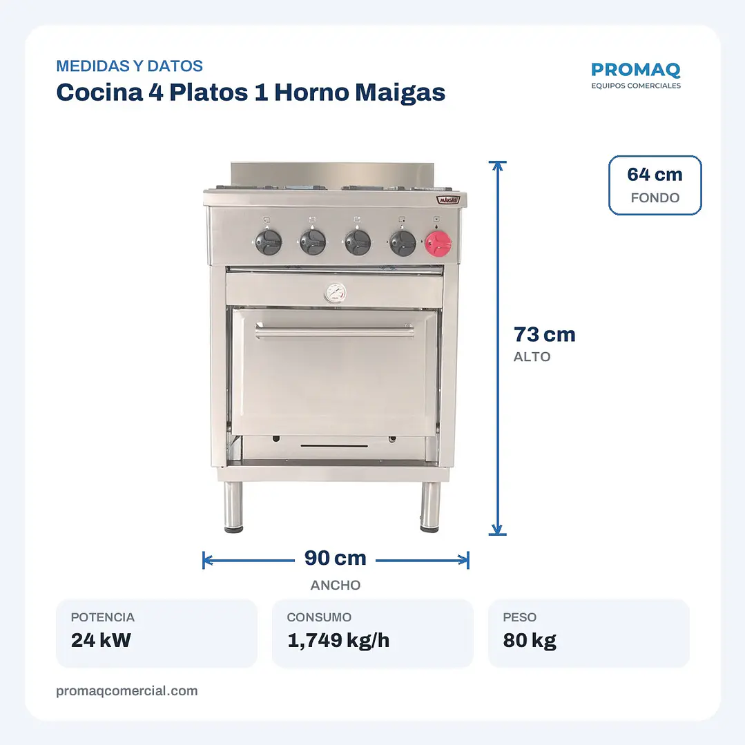 Cocina 4 Platos 1 Horno Maigas 2