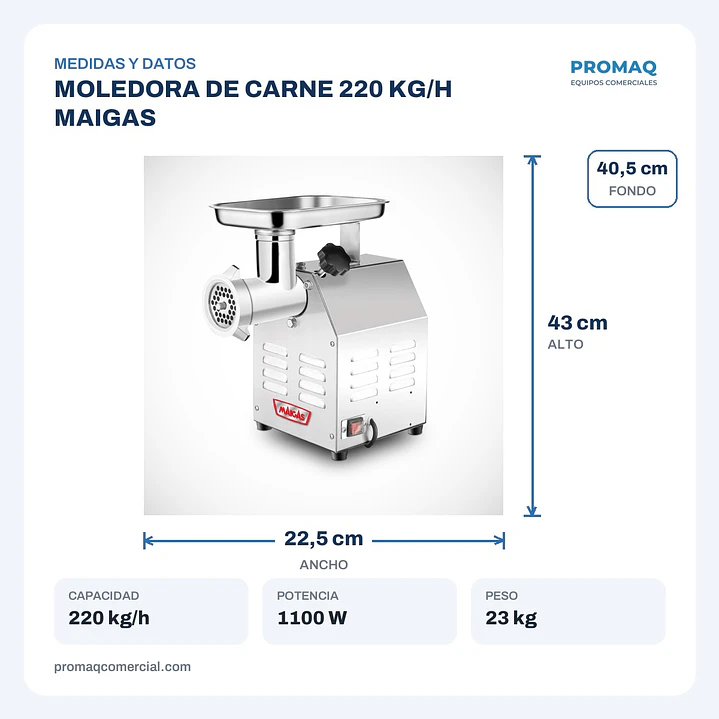 MOLEDORA DE CARNE 220 KG/H MAIGAS 2