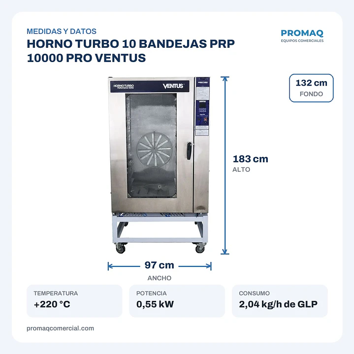 HORNO TURBO 10 BANDEJAS PRP 10000 PRO VENTUS 2