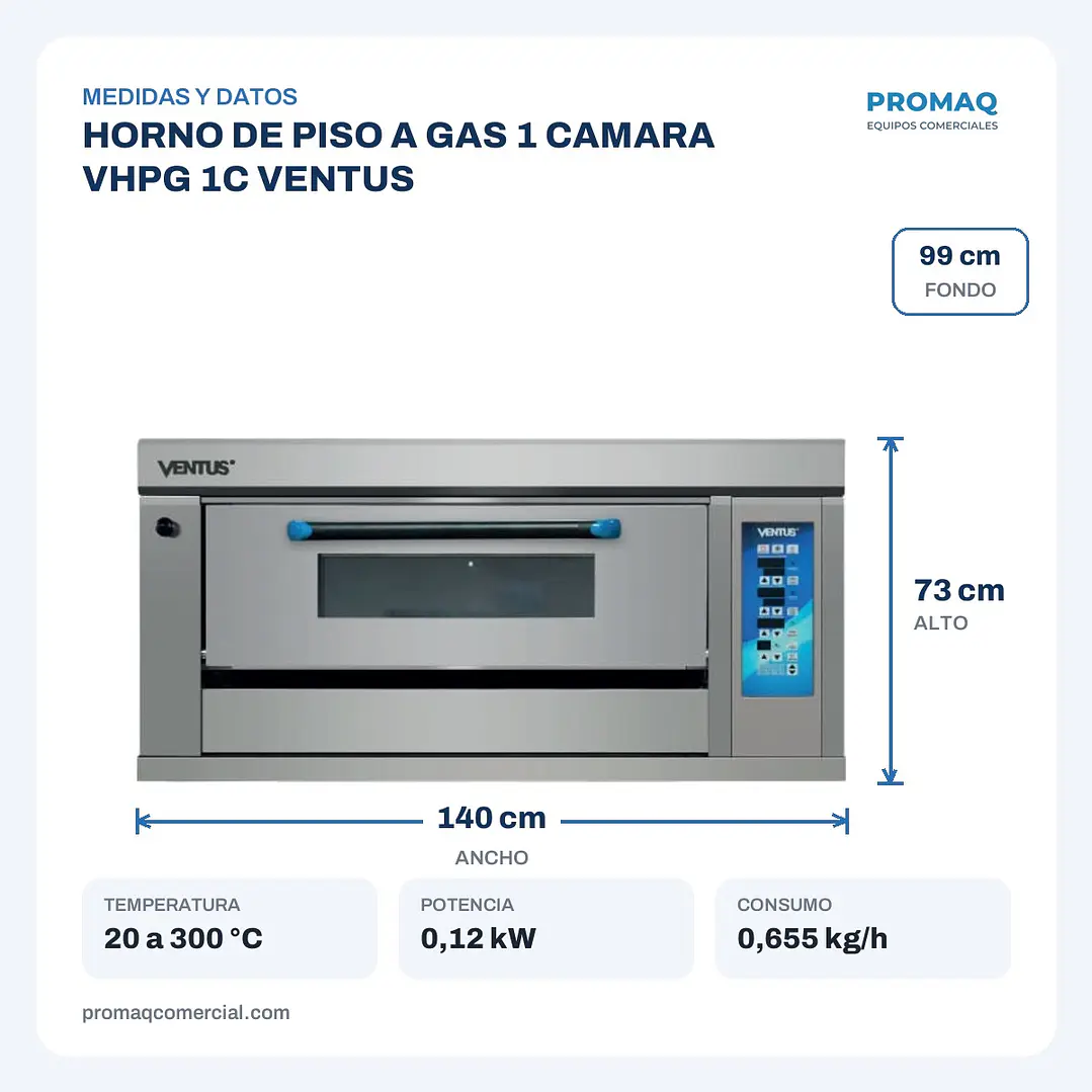 HORNO DE PISO A GAS 1 CAMARA VHPG 1C VENTUS 2