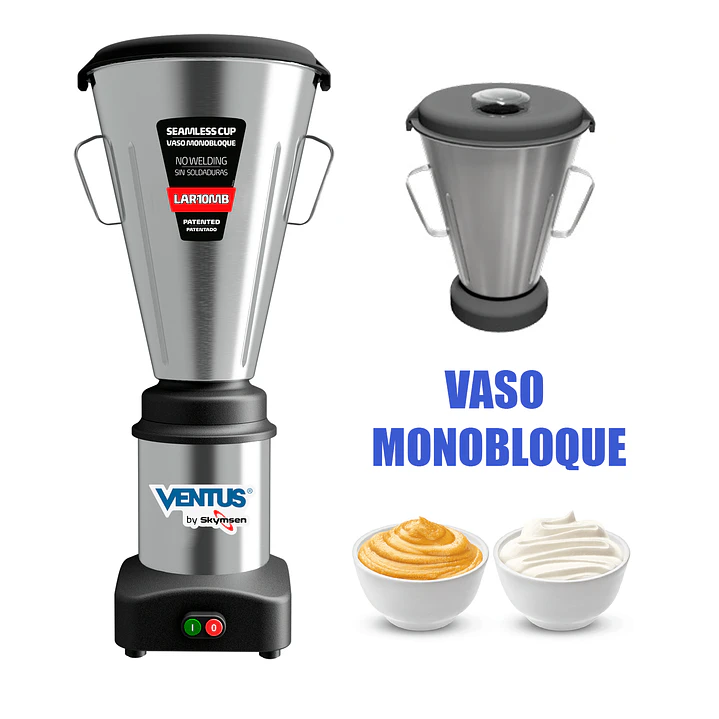 Licuadora 10 Lts Comercial, Inox, Vaso Monobloque En Acero Inox, Lar-10Mb By Skymsen Ventus 3
