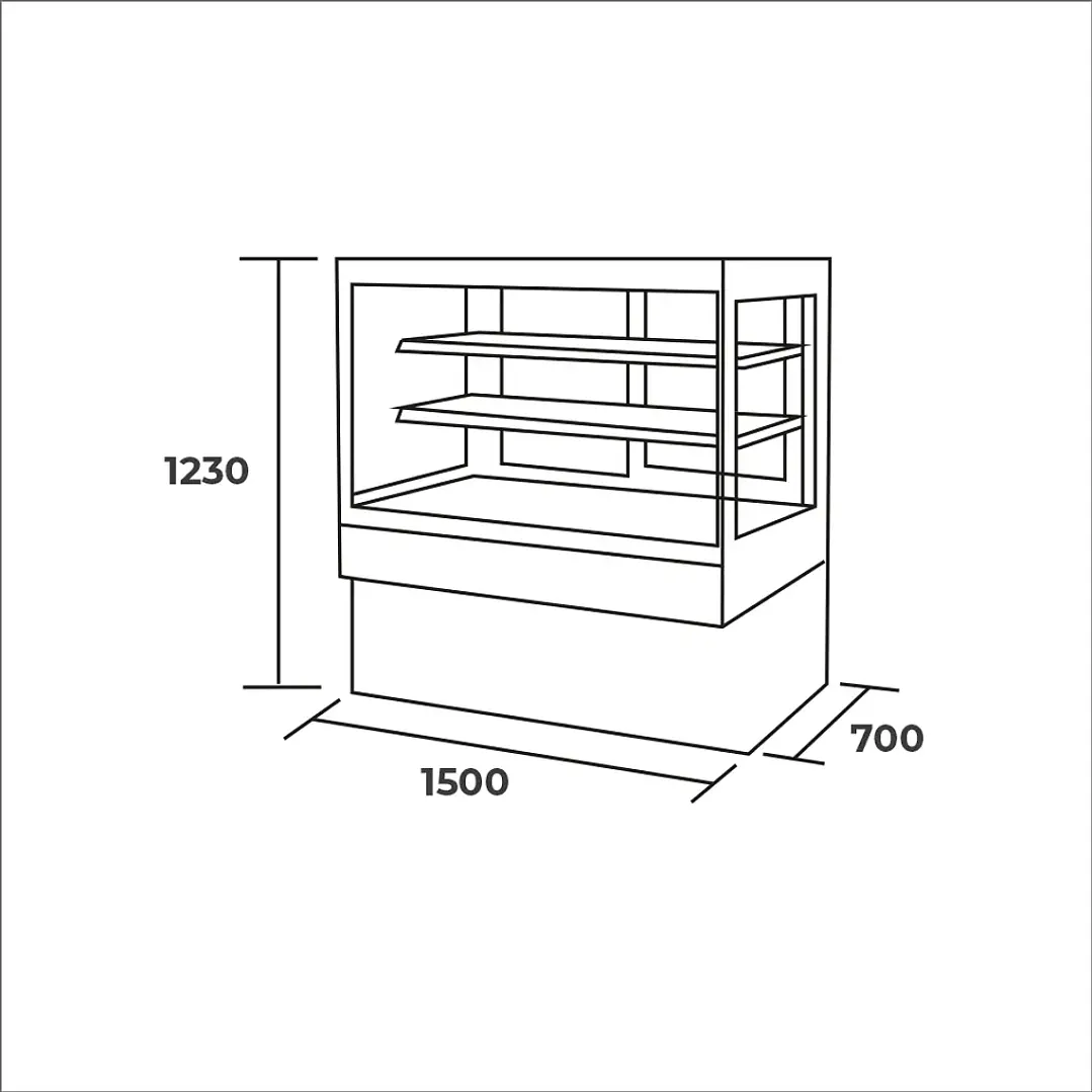 Vitrina Pastelera Recta HKCS1500 Maigas 2