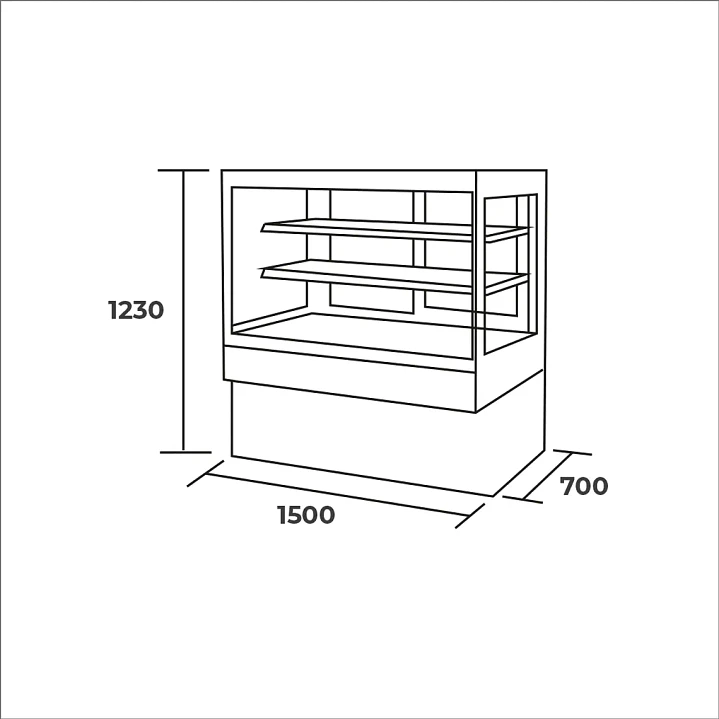 Vitrina Pastelera Recta HKCS1500 Maigas 2
