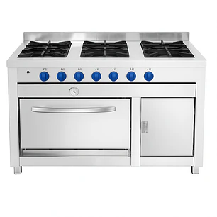 Cocina 6 Platos con Horno Acero Inox 65x65cm VCG-6AI VENTUS