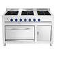 Cocina 6 Platos con Horno Acero Inox 65x65cm VCG-6AI VENTUS - Miniatura 1