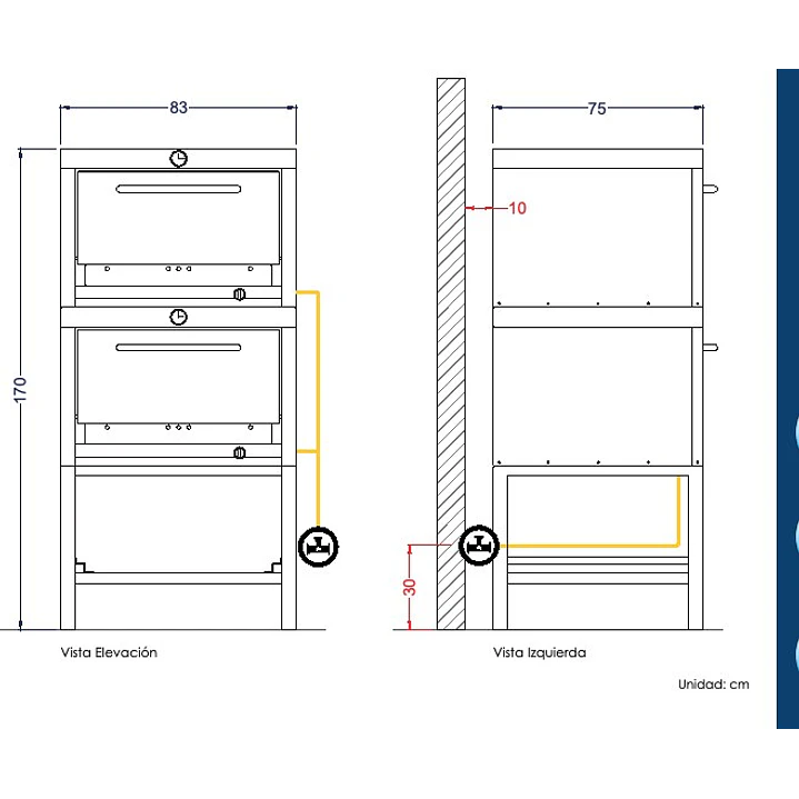HORNO 2 CAMARA A/INOX 58X65 GLP VHG-2C VENTUS 7