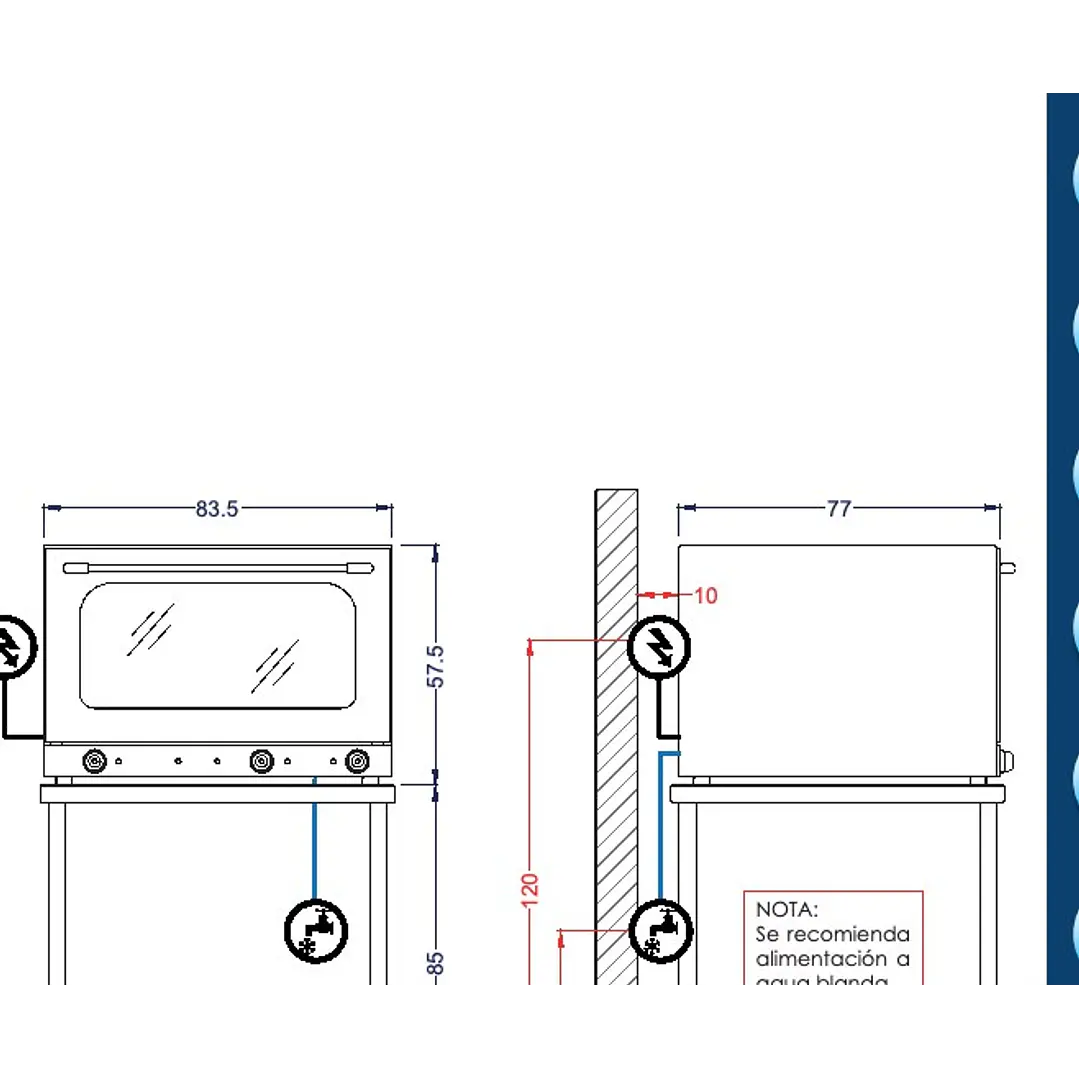 Horno Convector C/Humificador Vhc-8A Bandeja 60X40 Ventus 7