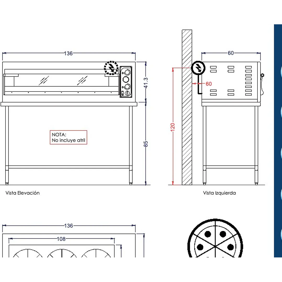 Horno Elect.Acero Inox 1 Camara Hbasicxl-3L Prisma Food 3
