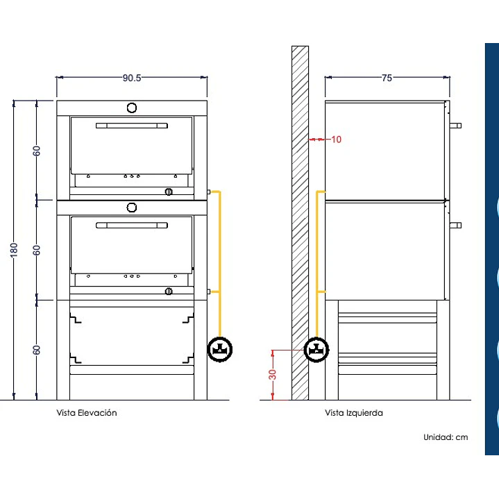 Horno 2 Cámaras Acero Inox 65x65cm VHG-265C VENTUS 7