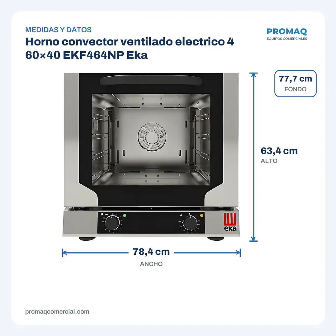 Horno convector ventilado electrico 4 60×40 EKF464NP Eka 2