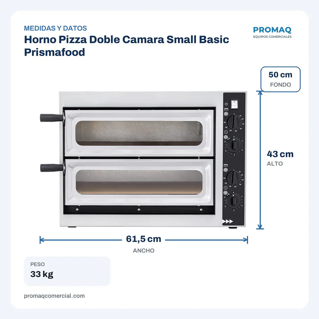 Horno Pizza Doble Camara Small Basic Prismafood 2