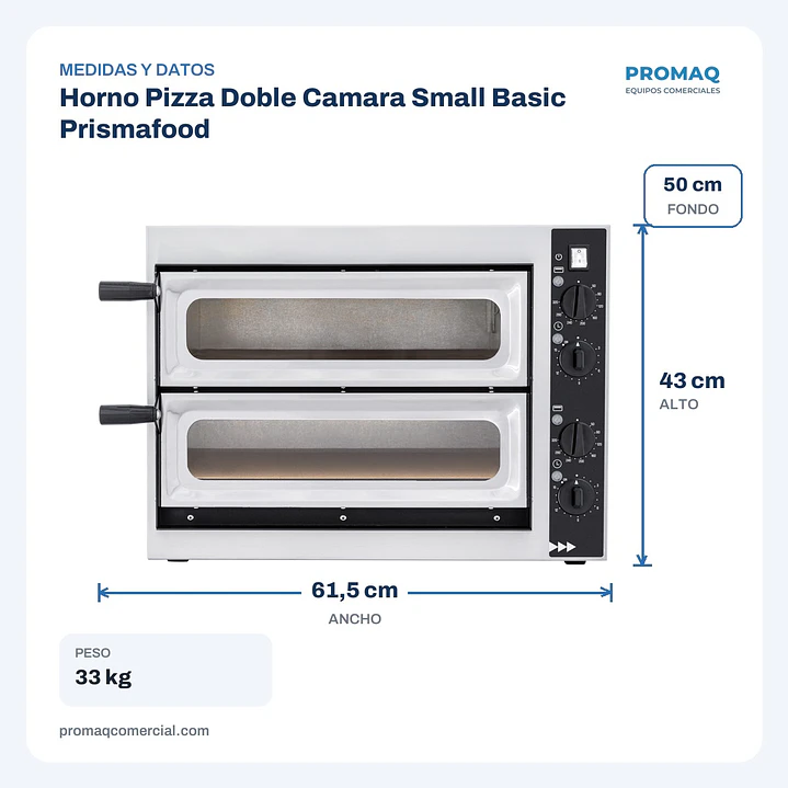 Horno Pizza Doble Camara Small Basic Prismafood 2