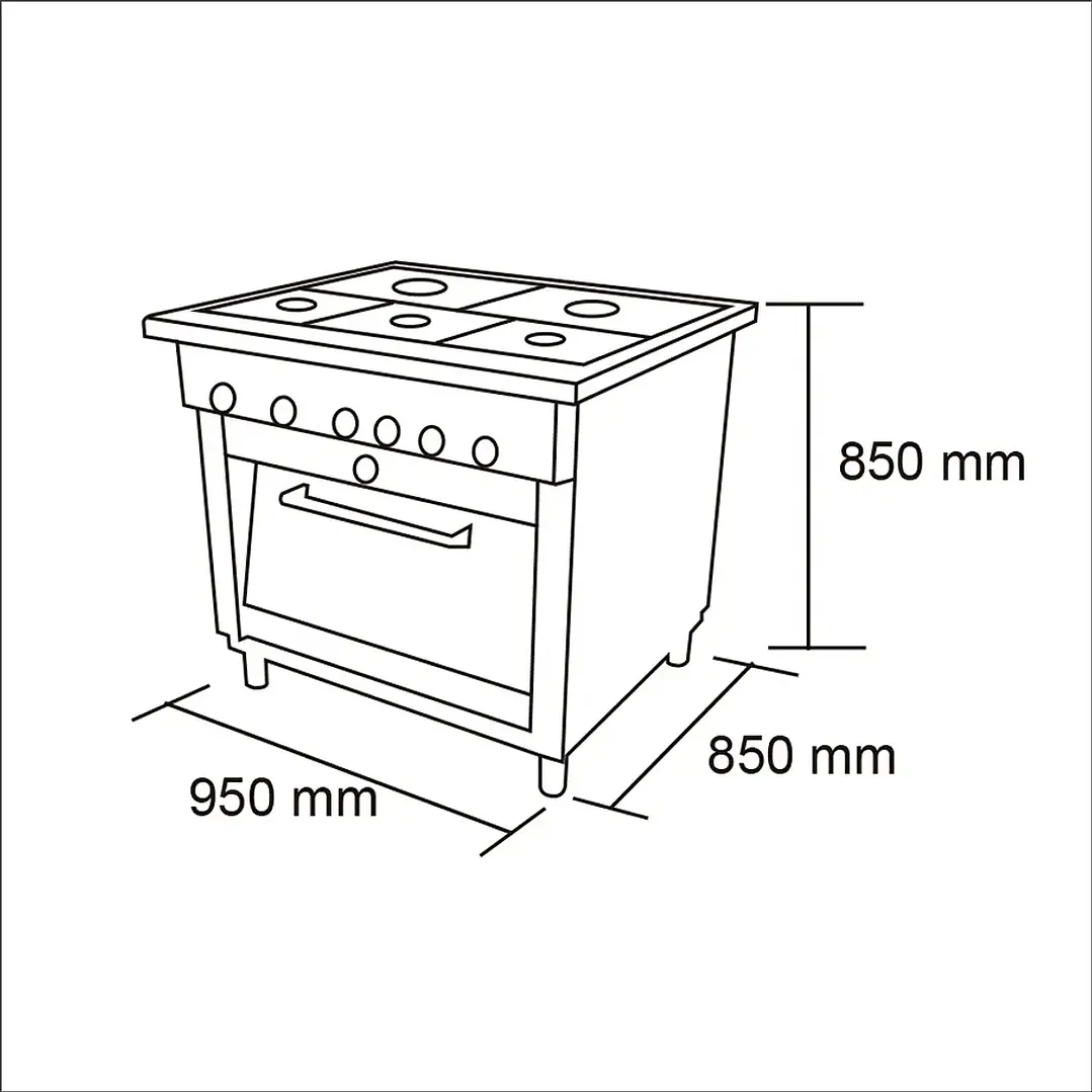 Cocina Industrial 5 Platos 1 Horno Maigas 5